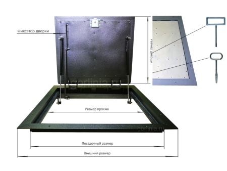 Напольный люк Стелс-У 900*1400п уголок утепленный образец